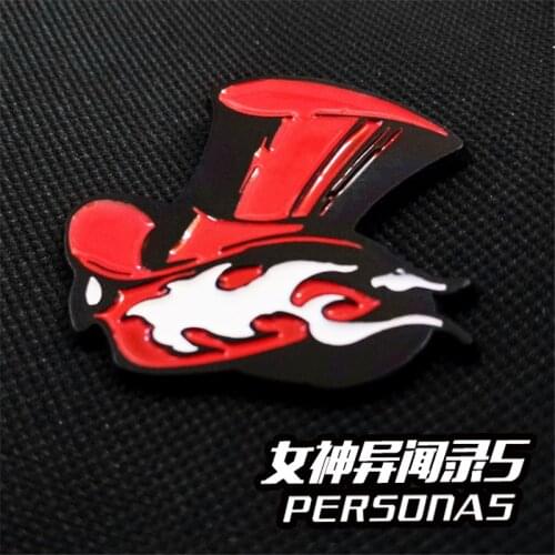 1pcs Creative Persona 5 Metal Pin Brooch Badge Pins for Backpack Cosplay Accessories Decor for Boy Girl Christmas Gift