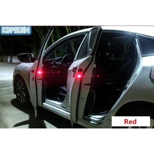 2PCS Wireless Car Door Safety Flicker Warning Light Sticker for Vw polo tiguan golf 7 4 6 passat b6 b5 b7 touran t5 car styling