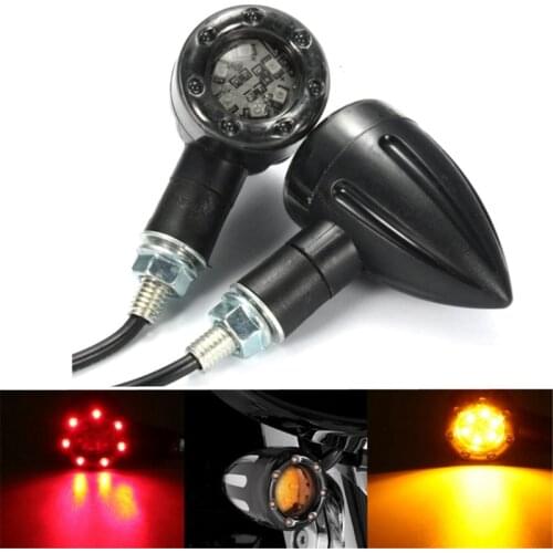 2pcs Car Motorcycle LED Turn Signal Lamp Light Indicators Light Brake Rear Running Lamp For Harley Cafe Racer For Kawasaki