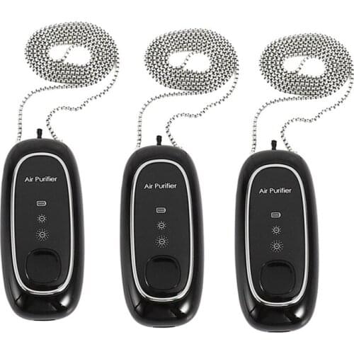 3Pcs USB Portable Air Purifier Wearable Air Purifier Necklace