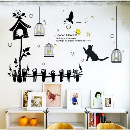 321111/Personalized room background wall stickers corridor staircase decorations stickers creative bedroom cat wall stickers