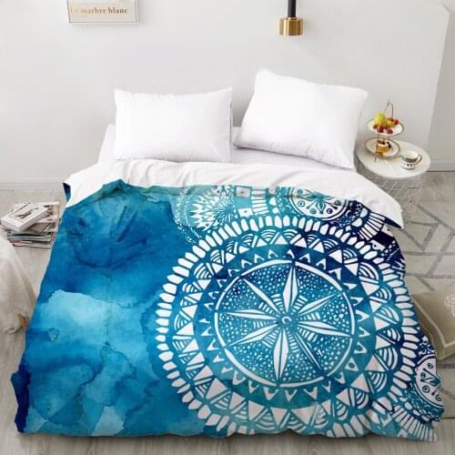 3D Duvet cover Quilt/Blanket/Comfortable Case Luxury Bedding 135 140x200 150x200 200x220 for Home Nordic mandala Dark blue