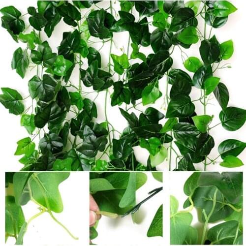 5.74ft Artificial Vine Realistic 190-Leaf Hanging Artificial Garland Fake Plant For Home Wedding Decoration Garden Party Decor