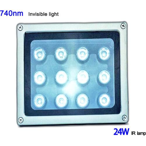 740nm 24W IR lamp surveillance kit 15 degree 1pcs/lot invisible IR light with Aluminum material & night vision light sources