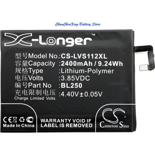 Cameron Sino 2400mAh Battery BL250 for Lenovo S1a40, S1a40 Dual SIM TD-LTE, S1c50, S1c50 Dual SIM TD-LTE, Vibe S1