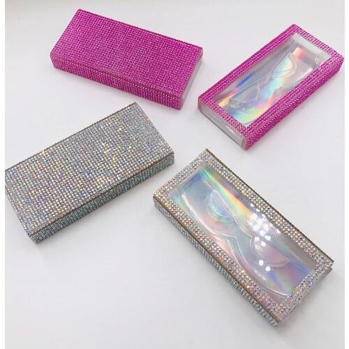 Free Shipping Rhinestones Lashes Box Custom Wholesale Dramatic Diamond Box Hot Selling