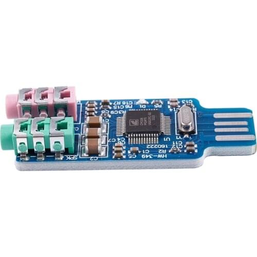 Free driver USB Sound Card CM108 USB Sound Card Chip Blue