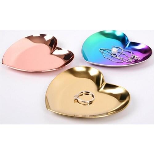 Heart Jewelry Dish Decorative Plates Table Necklace Ring Storage Plates For Food Fruit Dessert Display Bowl Decoration Trays