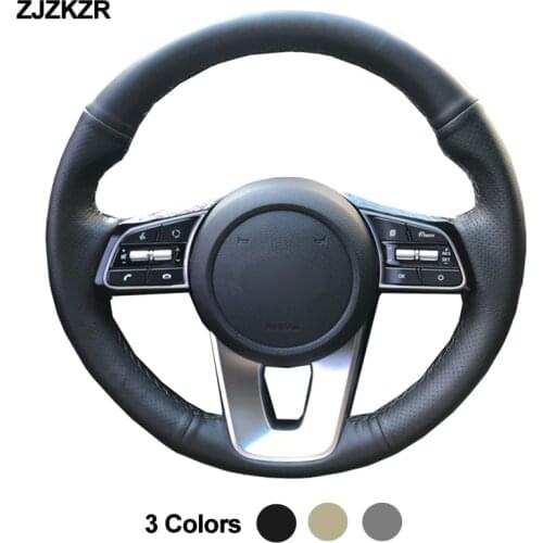Car Steering-Wheel Cover Hand Sewing Wrap For Kia K5 Optima 2019 2020 Cee'd Ceed 2019 2020 Forte 2019 2020 Cerato (AU) 2018