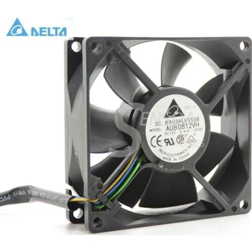 For delta AUB0812VH 8CM 80MM 8025 8*8*2.5CM 80*80*25MM 12V 0.41A support 4-wire Pwm Tempreture control fan