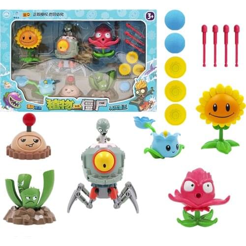 6pcs/lot Plants vs Zombies Action Figure Toys PVZ Potato Mine SunFlower Peashooter Shooting Game Toy Gift for Kids No Box