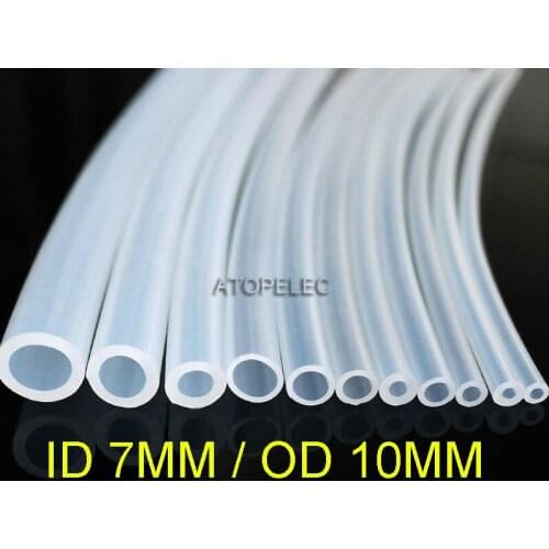 7*10 Flexible Soft Food Grade Silicone Hose Tube Pipe ID_7mm OD_10mm Transparent Clear