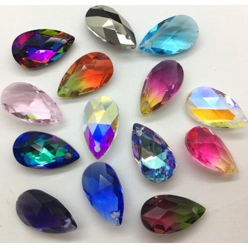 20pcs 9x16mm 6106# Pear-Shaped pendant from K9 Glass Crystal Drop loose beads rhinestone Mix Colors DIY jewelry making
