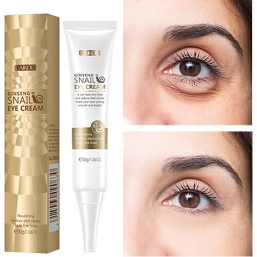 Snail Eye Cream Anti-aging Anti-wrinkle Fade Fine Lines Remove Dark Circles Brighten Ginseng Extract Nicotinamide Skin Care 30g