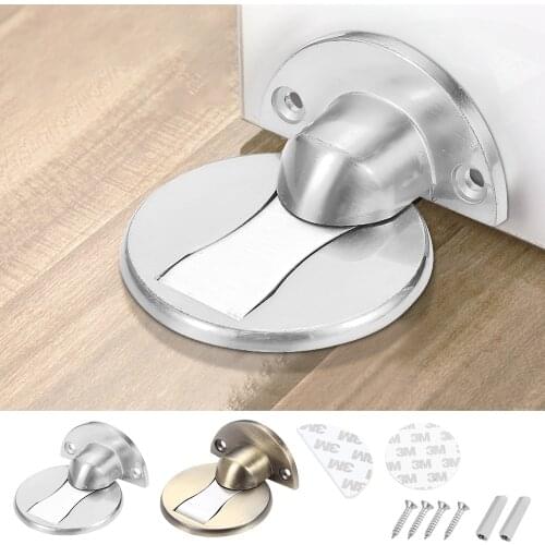 Magnetic Door Stopper Magnet Door Stops Zinc Alloy Hidden Door Holders Catch Floor Nail-free Doorstop Door Hardware Accessories
