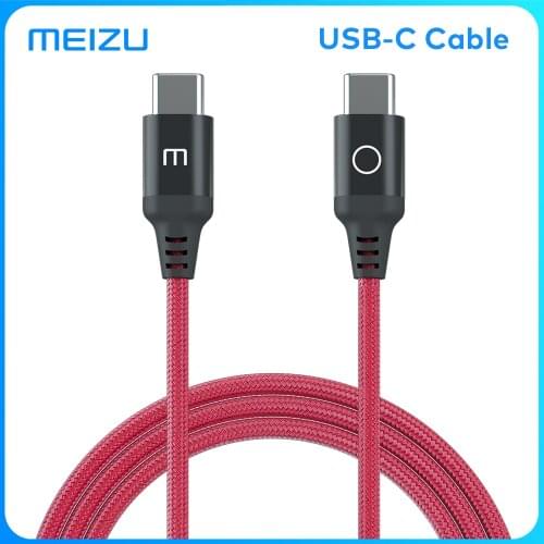 Meizu Double-Sided USB-C Fast Charging Cables 5A Heavy Current Wear-Resisting Woven Material E-Marker Chip