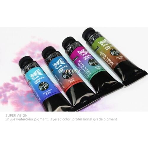 Super Vision Layered Color Fossil Colors Watercolor Pigment Water Color Paint 15ml Tubular for Painting Drawing