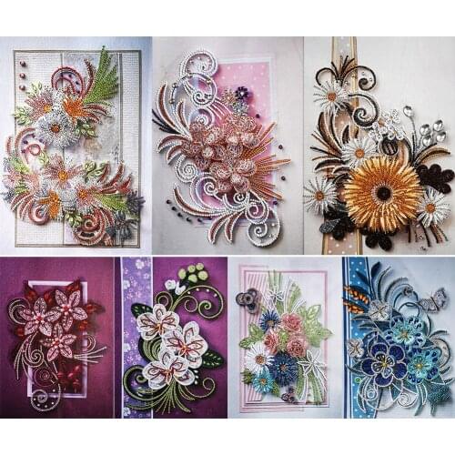 30*40 CM 5D DIY special-shaped diamond flowers and plants series home decoration Home Decoration Gift Crafts Hanging Painting