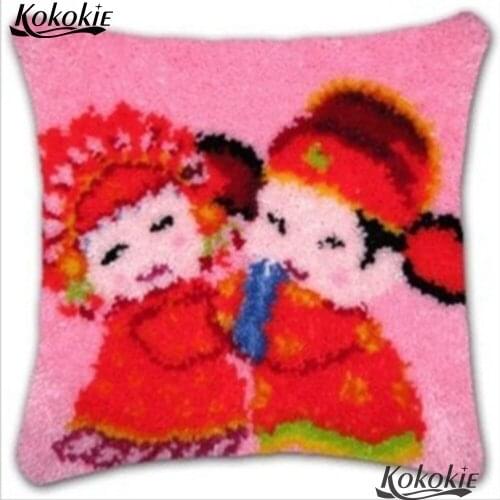 3d chinese cross stitch kits carpet Handmade Latch hook rug canvas cushion embroidery needlework sets