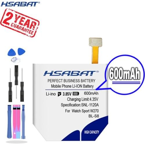 HSABAT 0 Cycle 350mAh BL-S8 Smart Watch Battery for LG W270 High Quality Mobile Phone Replacement Accumulator