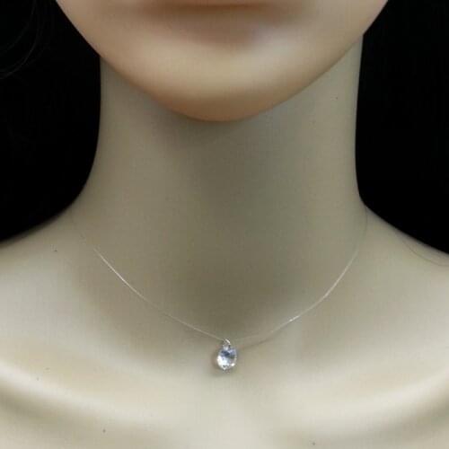 1 Pcs Charm White Transparent Brightly Zircon Stone Pendant Necklace Brightly Simple Clavicle Necklace For Women JewelryN24-3M24