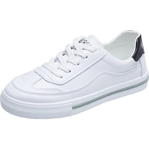 2020 Autumn Light White Sneakers Platform Med Heel Ladies Shoe Comfortable 40 PU Leather Casual Shoes Women Sneakers NVX264