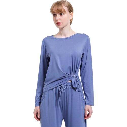 Womens Pajamas Set Long Sleeve Trousers Sleepwear Modal Cotton Loose Nightwear Female Fashion New Pyjamas Suit Outer Wear