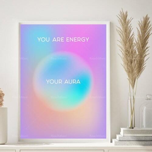 You are energy, aura poster, particle gradient, retro gradient poster, beautiful room decoration, conscious poster, psychedelic