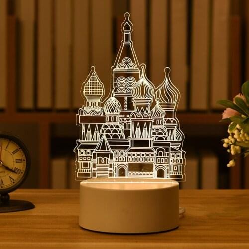 Christmas Decoration Light Creative 3D Night Lamp Acrylic Desktop Nightlight Christmas Garland Lights Fairy Lights Navidad 2021
