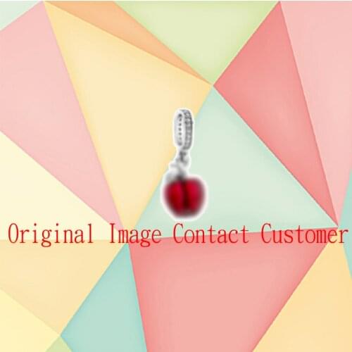 2021 New High-quality 1:1 S925 Sterling Silver Red Apple Charm, Fashionable Diy Girl Jewelry Gift