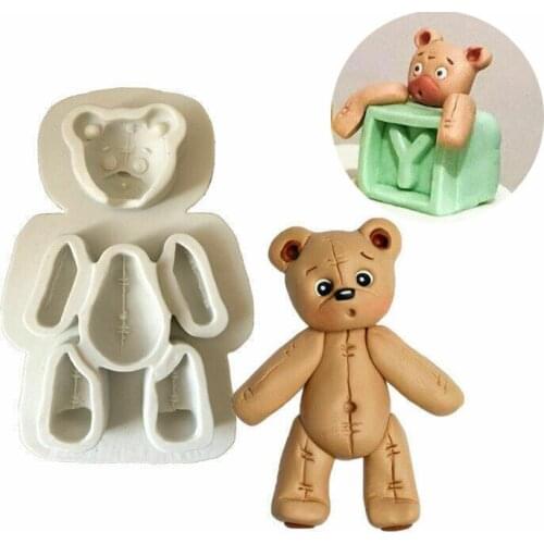 Cute Bear Confectionery Fondant Silicone Mold DIY Cake Baking Mold Chocolate Gumpaste Mould Baby Party Cupcake Decorating Tools