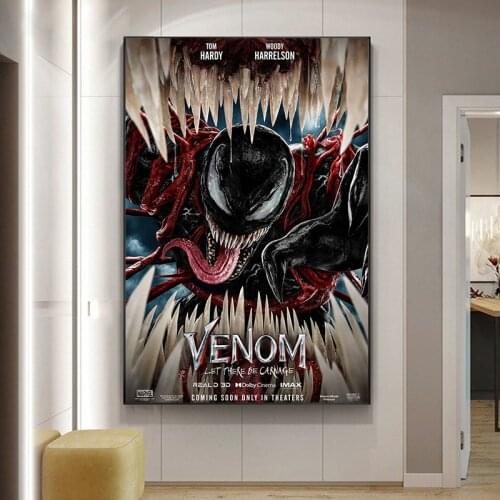 Modern Mural Venom 2 Movie Comic Hero Silk Canvas Painting Poster and Print Wall Art Picture for Living Room Home Decoration