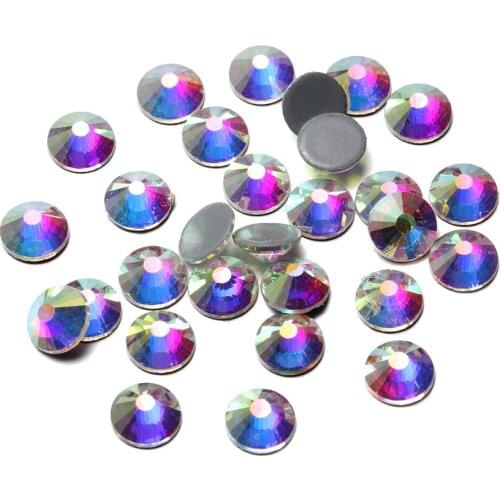 SS3-SS50 Hotfix AB Colored Crystal Rhinestones Nail Art Flatback Rhinestones Crystals Stones For DIY jewelry Making Findings