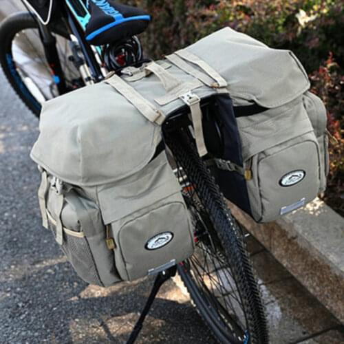 50L Large-capacity Road Bike Rack Cycling Bag,Double Side Bicycle Tail Seat Bag Pannier With Rain Cover Waterproof Camel Bag