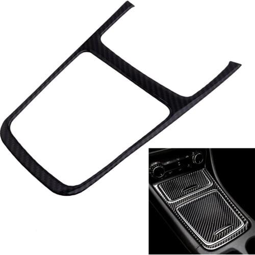Carbon Fiber Center Console Gear Shift Frame Trim Panel Fit for Mercedes Benz A GLA CLA Class 2015 2016 2017