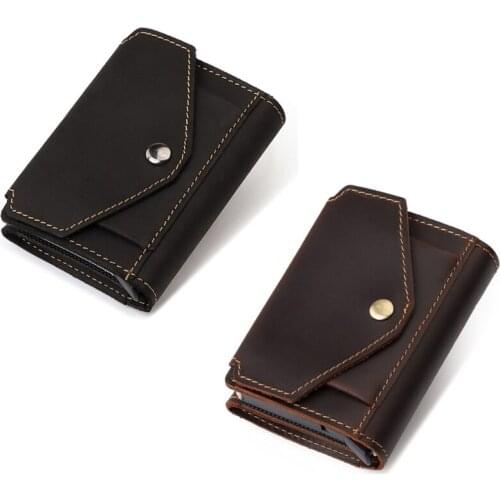 Vintage RFID Blocking Money Wallet Automatic Pop-up Credit Card Case Business Purse Cash Coin Pocket for Men