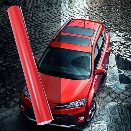 High Quality Glossy Vinyl Film Gloss Black Red Car Wrapping For Motorcycle Car Stickers Accessories Styling Car Wrapping A30
