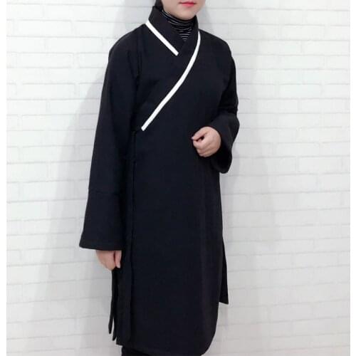 Winter warm Coral fleece taoist KUNG FU martial arts uniforms robe taoism suits gown wudang tai chi taiji clothing black/blue