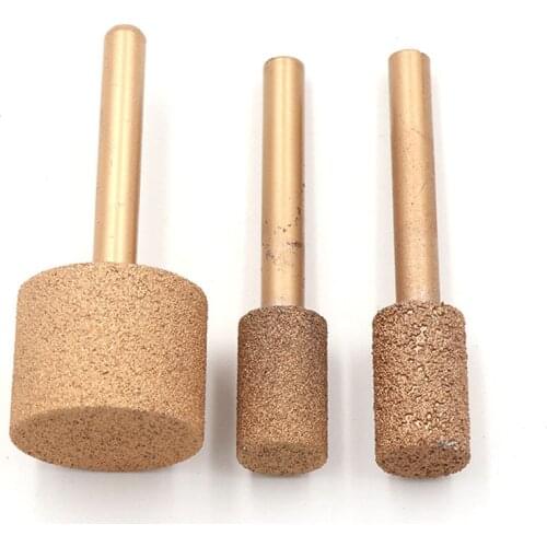 1pcs 6mm Shank Brazed Diamond Grinding Head 12-25mm Burrs Carving Peeling Bits For Jade Stone Concrete Ceramic Carving Tool