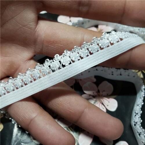 100Meters High Quality Stretch Band Elastic Ribbon Lace Trim Fabric White Trimmings for Lingerie Underwear Sewing Accessories