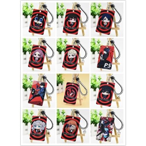 2021 Card Case Cover Persona 5 Ren Amamiya Anne Takamaki Morgana ABS Student ID Bus Bank Card Holder Gift Keychain Pendant Toy