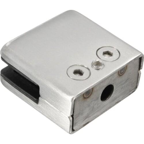 4Pcs Stainless Steel Square Clamp Holder Bracket Clip For Glass Shelf Handrails Silver