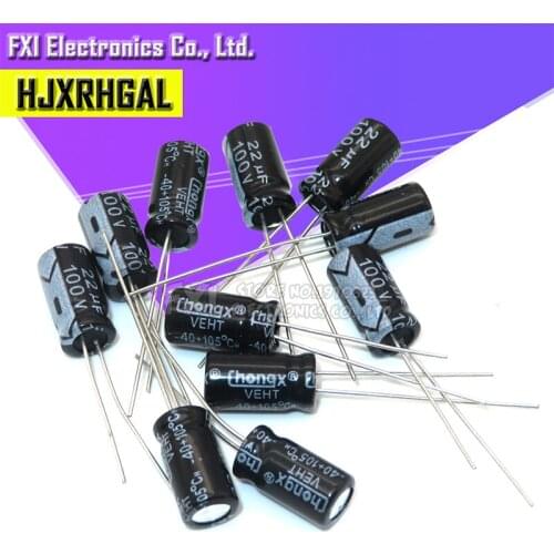50PCS 100V22UF 6*11 22UF 100V 6*11MM Electrolytic capacitor New original