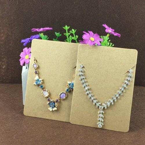 50pcs/lot 12.5x9cm big Jewelry Necklace display Card girl Favor Love Jewelry Accessories Packing Retro Kraft Card
