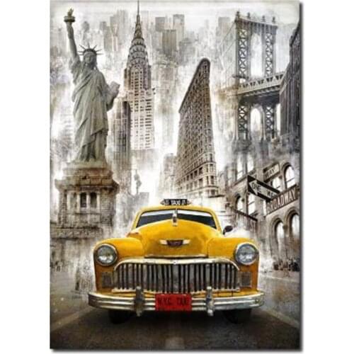 5D DIY Full Round/Square Diamond Painting Freedom & Car 3D Embroidery Cross Stitch Rhinestone Mosaic Home Decor Art Yy48