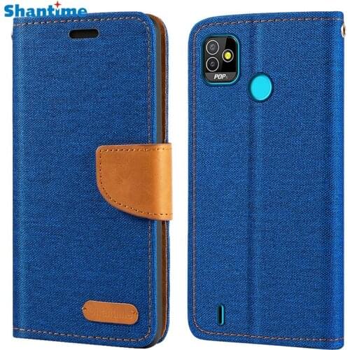 Oxford Leather Wallet Case For Tecno Pop 5 With TPU Soft Back Cover Magnet Flip Case For Tecno Pop 5
