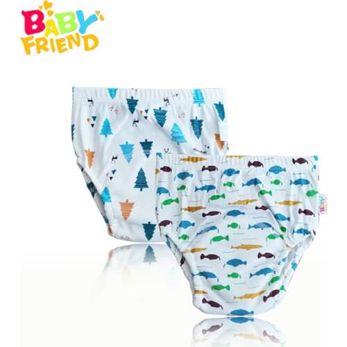 Babyfriend 2 Pcs Baby Toddler Training Pants Baby Kids Diapers Reusable Nappies Washable Panties Cotton Learning Pants
