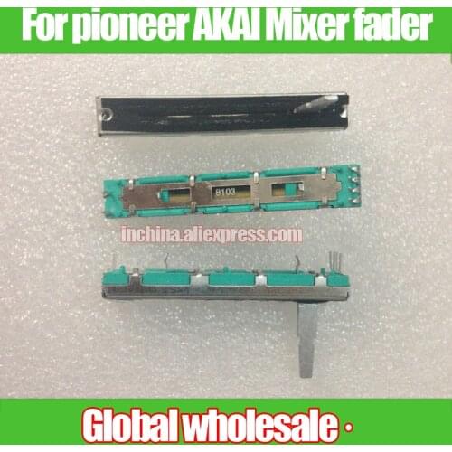For pioneer AKAI Mixer B10K B103 Straight Slide Potentiometer Fader / Total Length 60mm Travel 45mm / Stereo Fader B10Kx2
