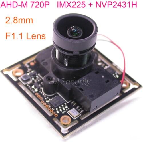 F1.1 / 2.8mm Lens AHD-M (720P) / CVBS(D1) 1/3" Exmor IMX225 CMOS + NVP2431 CCTV camera module PCB board +OSD cable +IRC