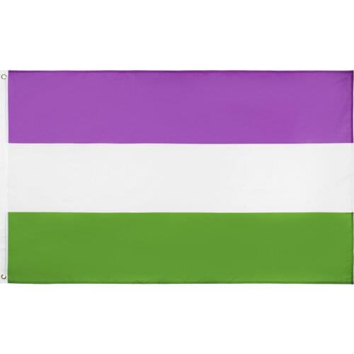 90x150cm GenderQueer FLAG, Rainbow Poster Banner, Gay Lesbian Transgender by Gender Queer